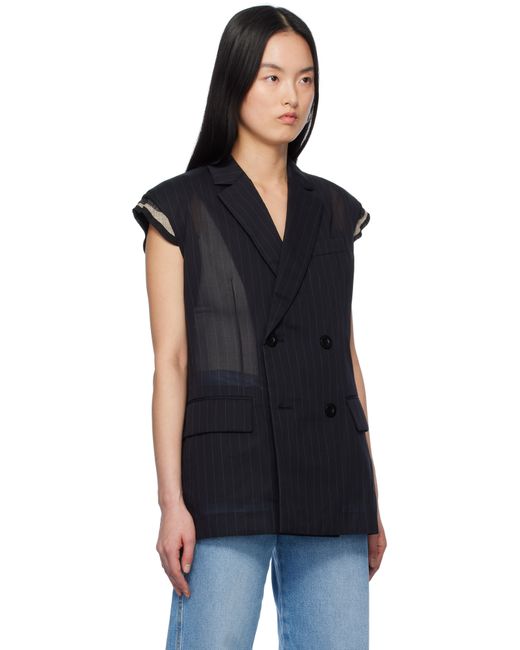 Sacai High Twist Voile Vest in Black | Lyst Australia