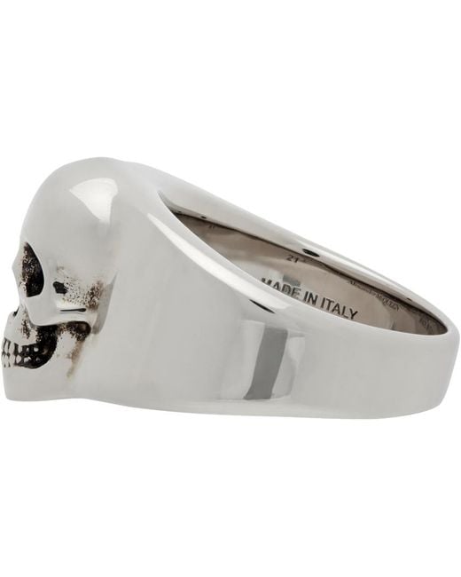 Alexander McQueen Black Skull Ring for men