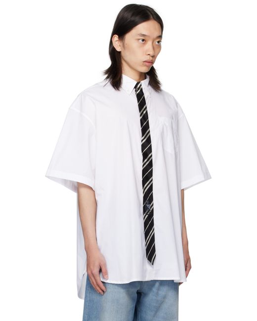 Vetements White Tie Short-Sleeve Shirt for men