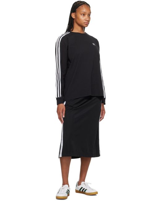 Adidas Originals Black 3-Stripes Long Sleeve T-Shirt