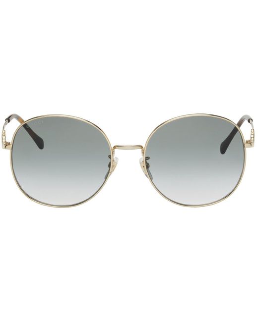 Gucci Metallic Gold Horsebit Sunglasses