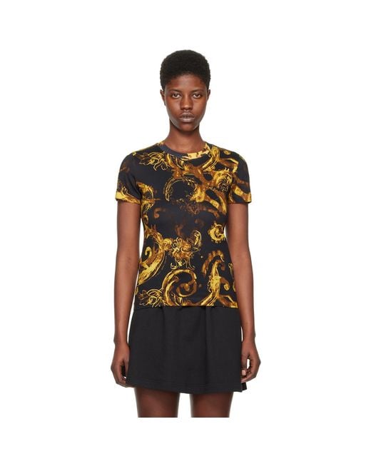 Versace Jeans Couture Black Watercolor Couture T-shirt
