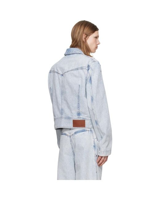 Louis-Gabriel Nouchi Blue Wide-Shoulder Zipped Denim Jacket for men