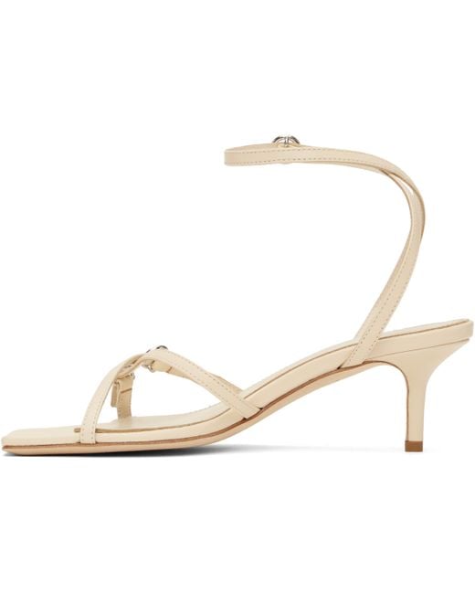 Aeyde Black Off- Libby Leather Kitten Heeled Sandals