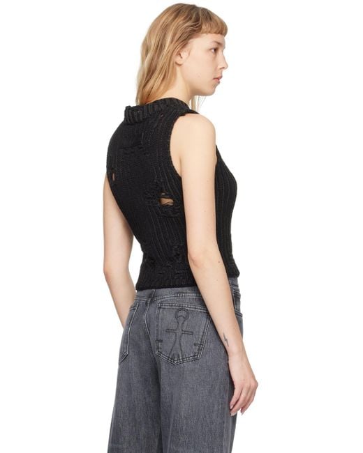 J.W. Anderson Black Distressed Vest