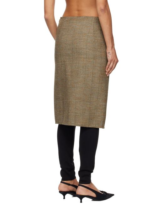 Stella McCartney Black Side-Slit Tweed Midi Skirt