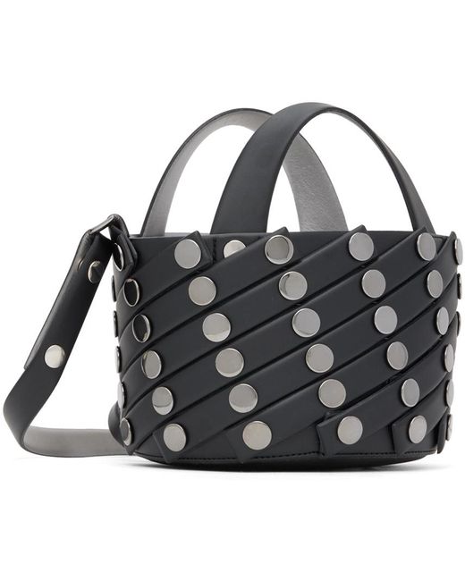 Issey Miyake Black Sparkle Spiral Grid Bag