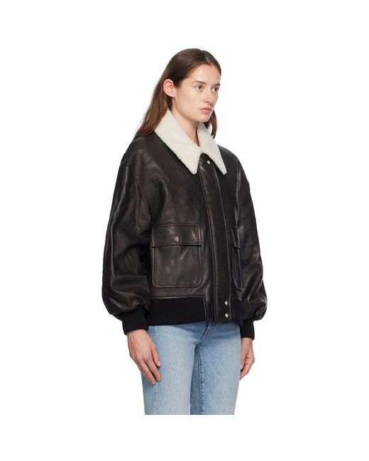 Khaite Black Shellar Leather Jacket