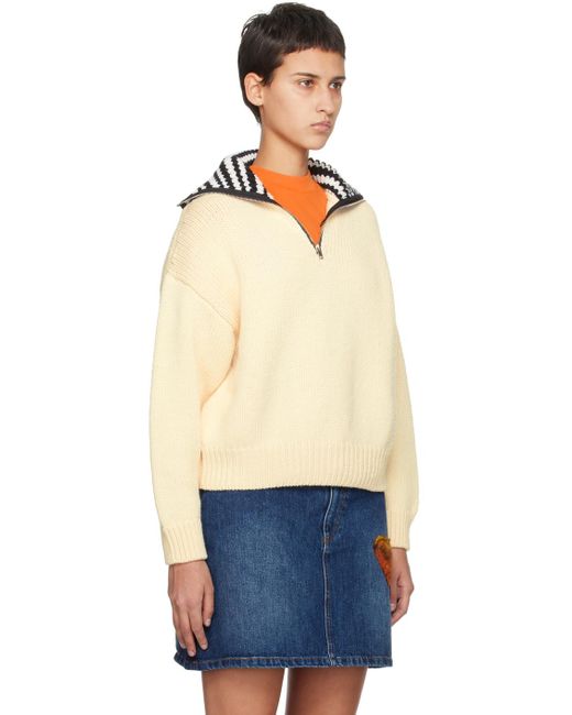Marni Blue Off- Half-zip Sweater