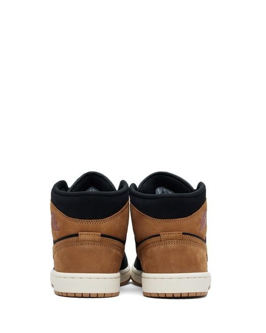 Nike Black Tan Air Jordan 1 Mid Se Sneakers for men
