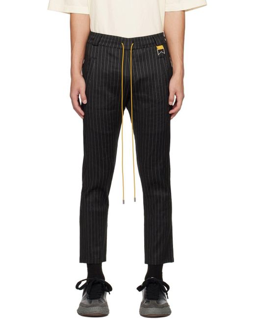 Rhude Black Pinstripe Trousers for Men Lyst