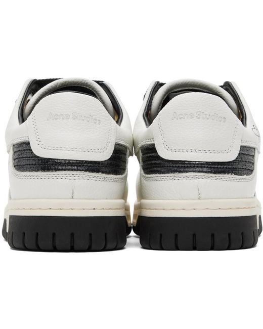 Acne White & Black Low Top Sneakers for men