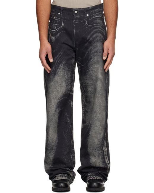 CAMPERLAB Black Distorted Print Jeans for men