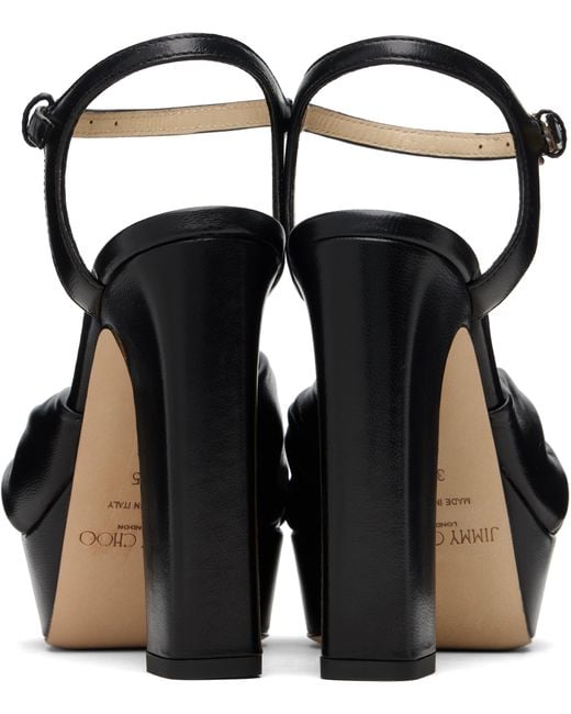 Jimmy Choo Black Heloise 120 Platform Sandals