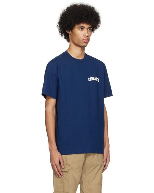 T-shirt de style collégial bleu à logo script Carhartt pour homme en coloris Blue