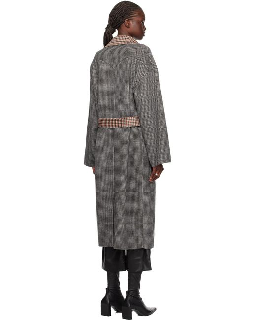 Nanushka Black Gray Alamo Reversible Coat