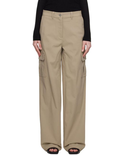 Theory Multicolor Taupe Wide-leg Trousers