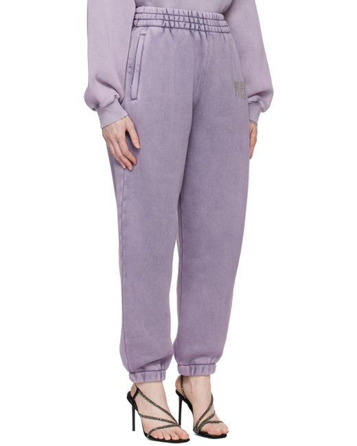 Pantalon de détente mauve à logo imprimé T By Alexander Wang en coloris Purple