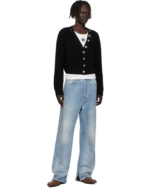 Vetements Black Fancy Button Mini Cardigan for men