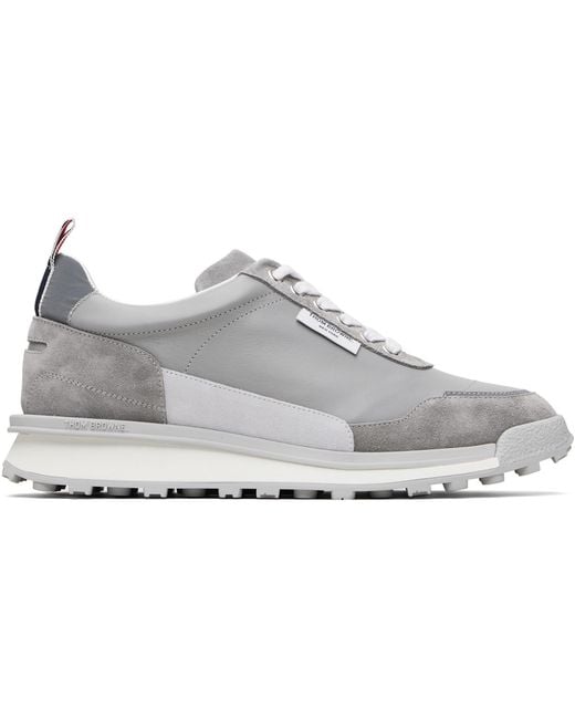 Thom Browne Black Vitello Calf Alumni Sneakers for men