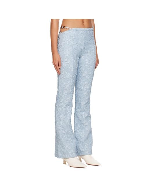Ganni Blue Jacquard Trousers