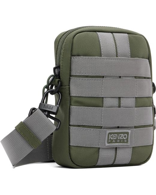 KENZO Black Khaki Paris Sling Bag for men