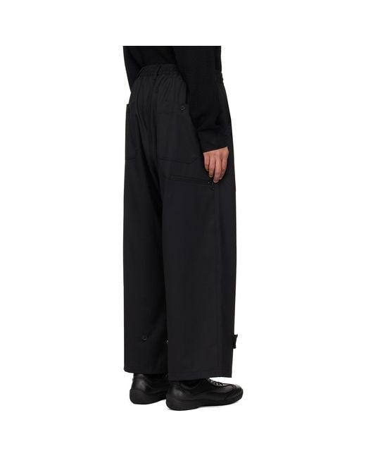 Y-3 Black Sport Uniform Wide Leg Trousers for men