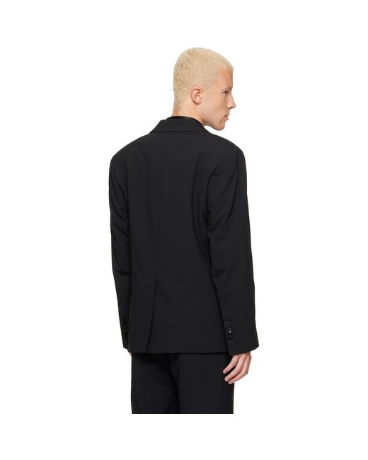 Ernest W. Baker Black Six Button Double Breasted Blazer for men