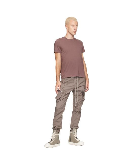 Rick Owens Purple Burgundy Tower Short Level T-Shirt for men