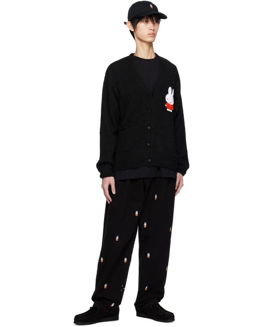 Pop Trading Co. Black Miffy Embroide Trousers for men