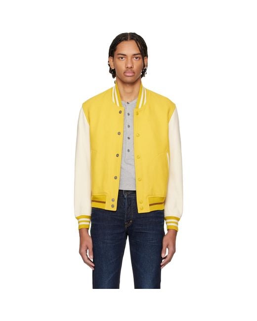 Tom Ford Orange Double Face 3D Varsity Bomber Jacket for men