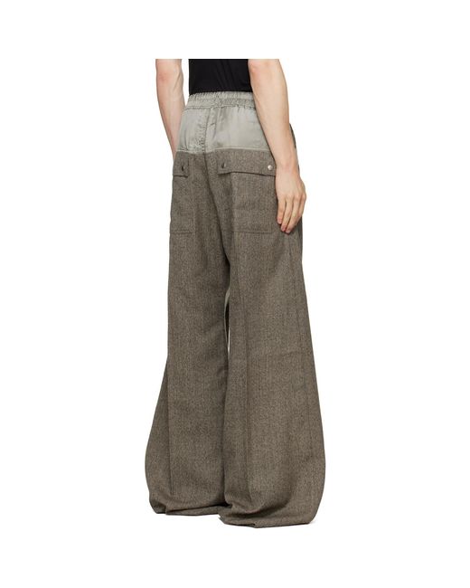 Rick Owens Gray Taupe Tower Wide Bela Trousers for men