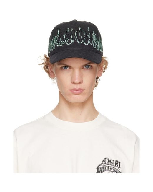 Amiri Blue Flames Baseball Cap for men