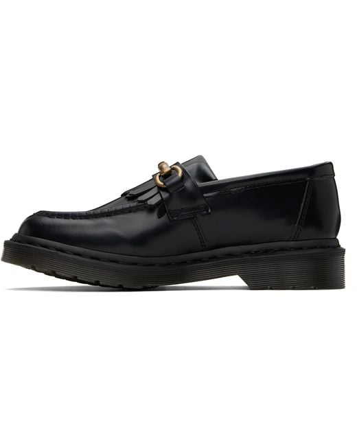 Dr. Martens Black Adrian Snaffle Smooth Leather Kiltie Loafers for men