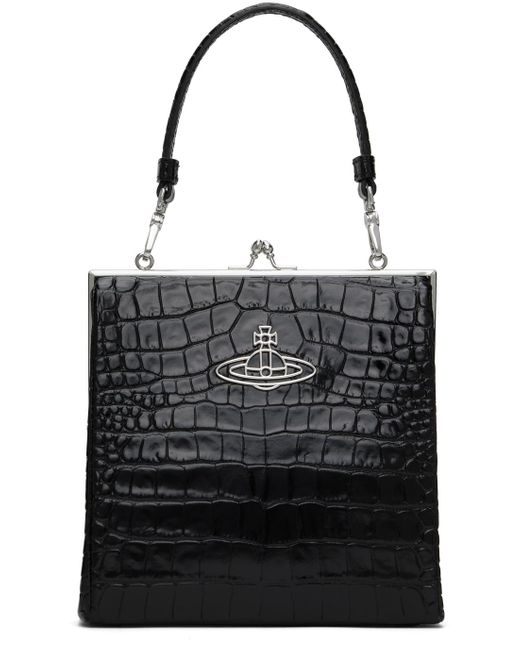 Vivienne Westwood Black Queeny Square Frame Bag for men