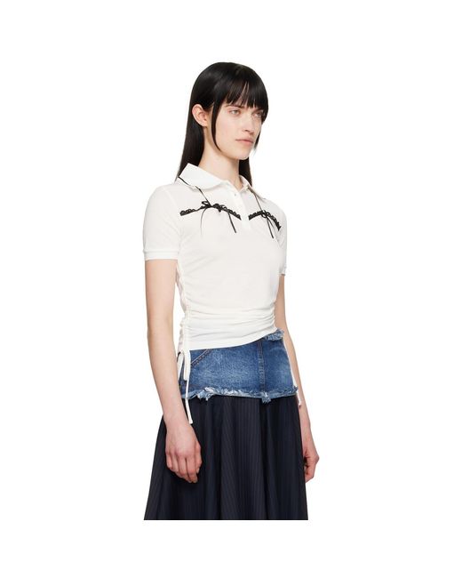 ANDERSSON BELL Black Halter String Piqué Polo