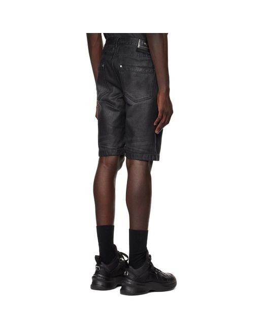 Wooyoungmi Black Faded Denim Shorts for men