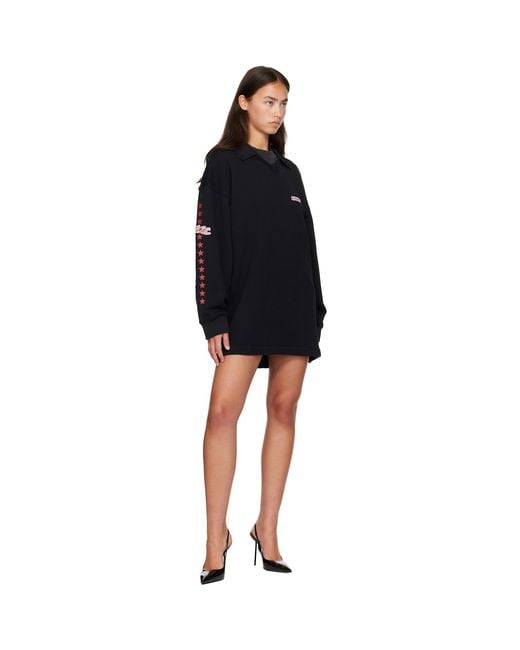 Off-White c/o Virgil Abloh Black 'Off' Star Polo Sweat Minidress