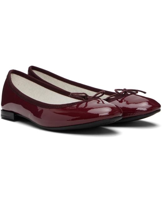 Repetto Black Burgundy Cendrillon Ballerina Flats