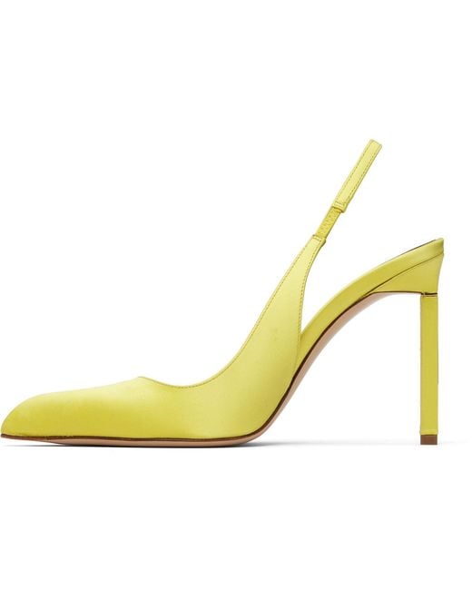 Tom Ford Yellow Satin T Slingback Heels