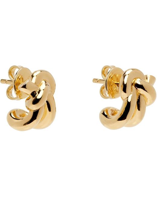 Bottega Veneta Black Gold Knot Earrings