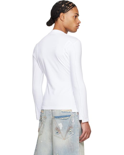 メンズ Vetements ホワイト オーバルロゴ カットアウト Tシャツ White