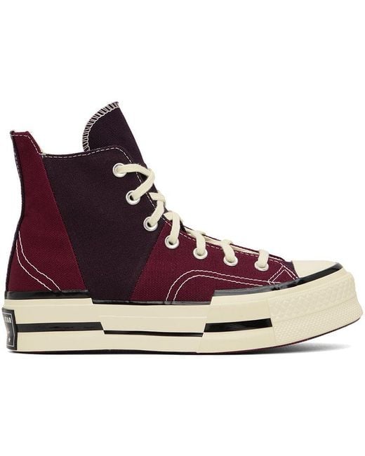 Converse Multicolor Burgundy Chuck 70 Plus Sneakers for men