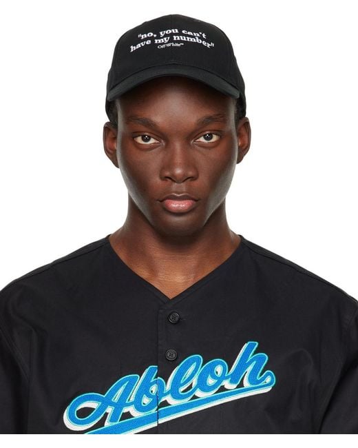 Off-White c/o Virgil Abloh Black Off- Quotes Baseball Cap for men