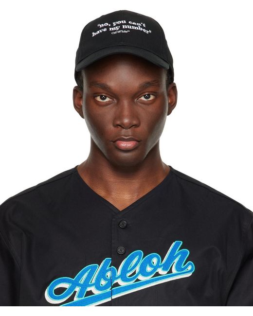 Off- casquette de baseball noire à texte Off-White c/o Virgil Abloh pour homme en coloris Black