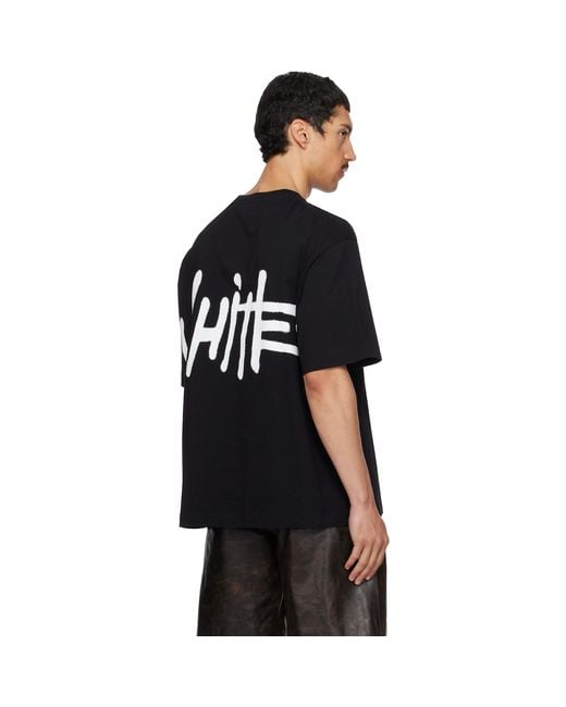 Off-White c/o Virgil Abloh Black Shared Spray Logo Skate T-Shirt for men