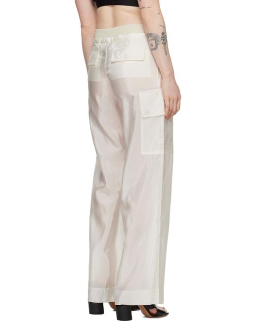 Palm Angels Off-white Drawstring Trousers