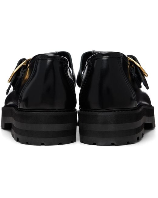 Ernest W. Baker Black T-Bar Loafers for men