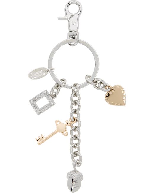 Vivienne Westwood White Multi Charm Keyring