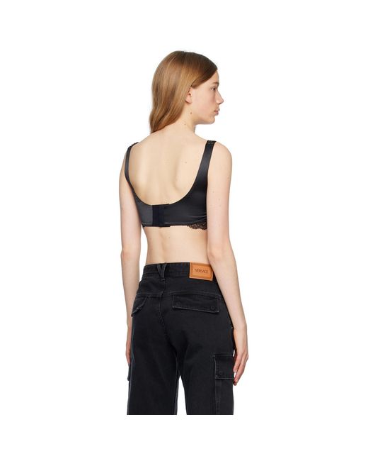 Versace Black Quilted Bra